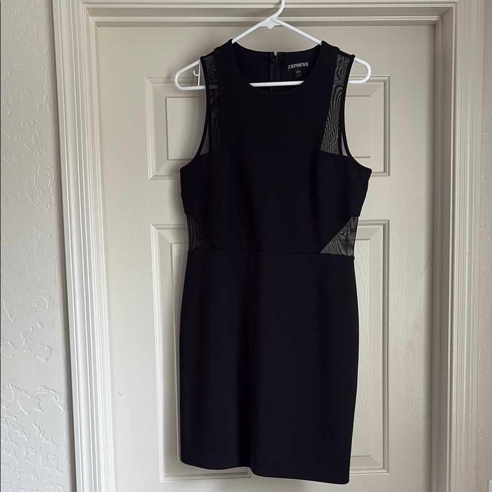 Express Black Sheath Mini Dress with Cutout Details